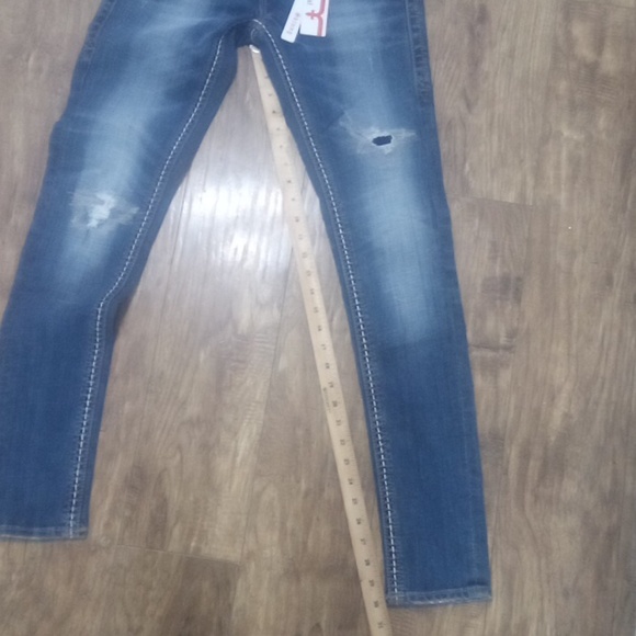 Rock Revival Women's 26 Skinny Noelle Bejeweled Rhinestones Distressed NWT - Picture 8 of 12